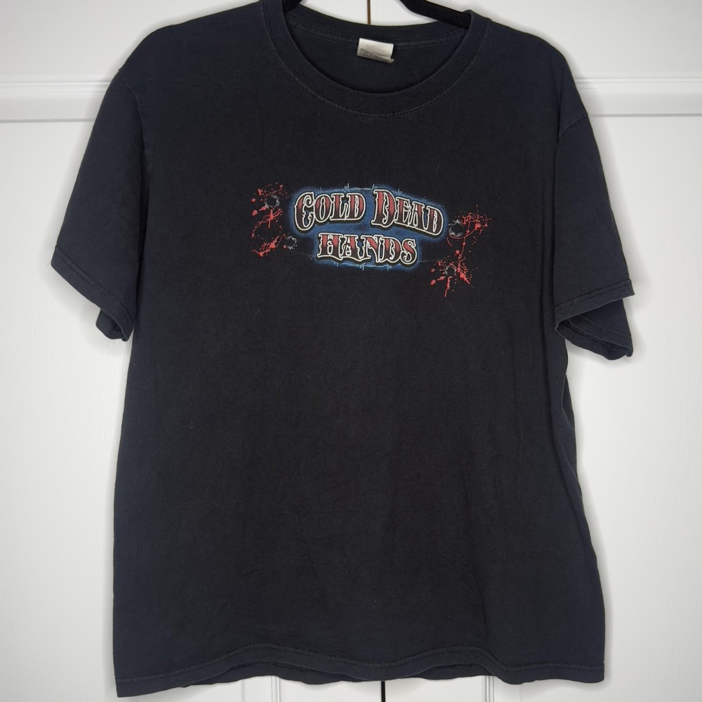 Fruit Of The Loom Shirt Mens Large Black Cold Dead Hands 2nd Amendment Skull